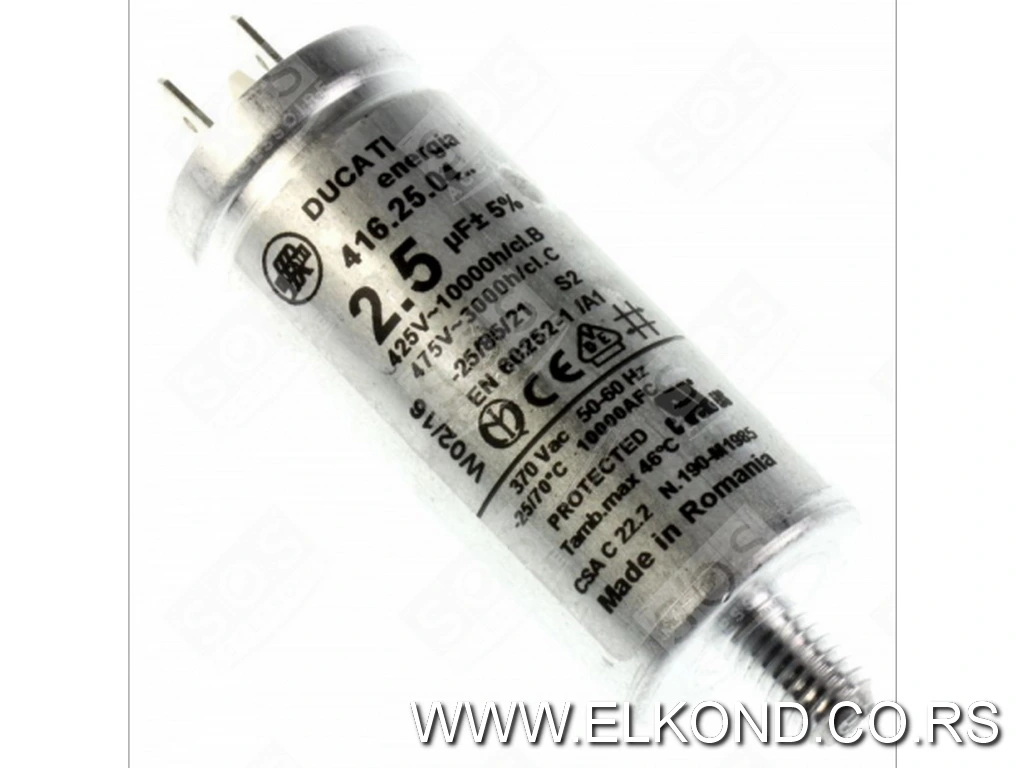 Kondenzator 2.5mf metalni